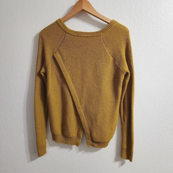 MADEWELL Province Cross-back Pullover Sweater In Savannah Moss Yellow Size XS - Picture 3 of 11